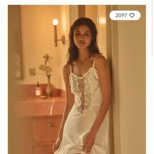 Flora Nikrooz White Lace Chemise Midi Gown